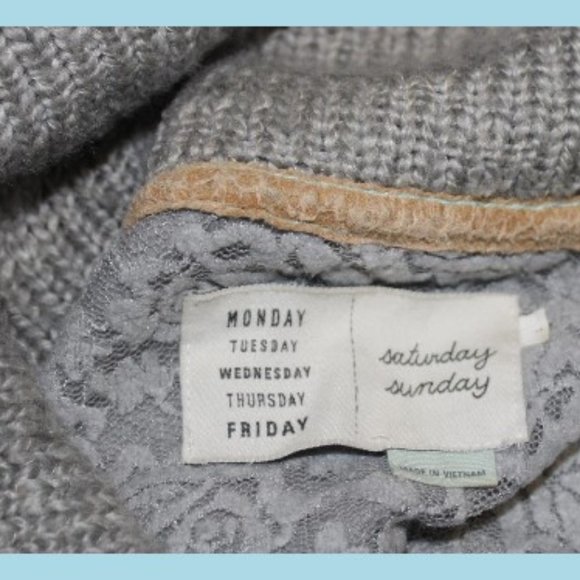 Anthropologie Saturday Sunday Sweatshirt Gray Sweater Knit Cuffs & Sleev… - Picture 4 of 6